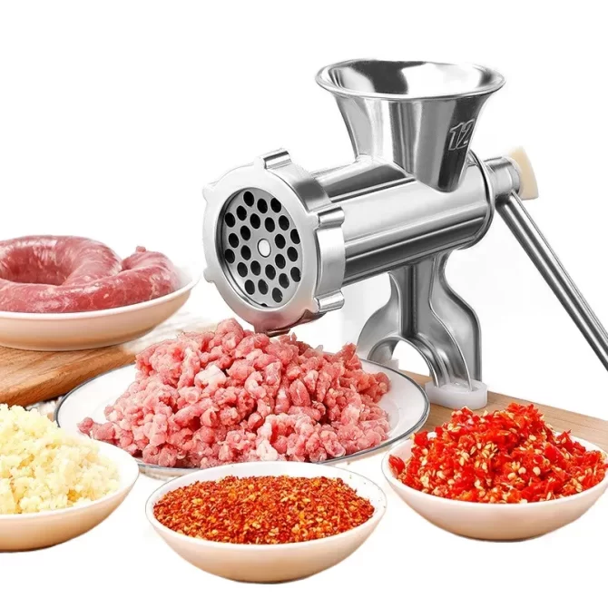 Multifunctional manual meat grinder