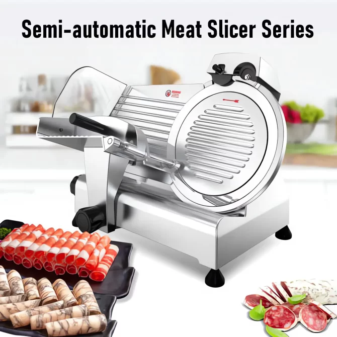 12 inch Semi-automatic Commercial Chicken Beef Sausage Fish Frozen Meat Slicer